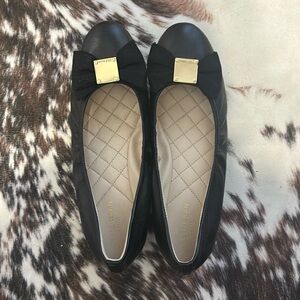 Cole Haan Black Classy Bow Flats 7.5